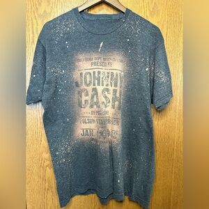 Johnny Cash Short Sleeve Tee with Distressed Graphic
